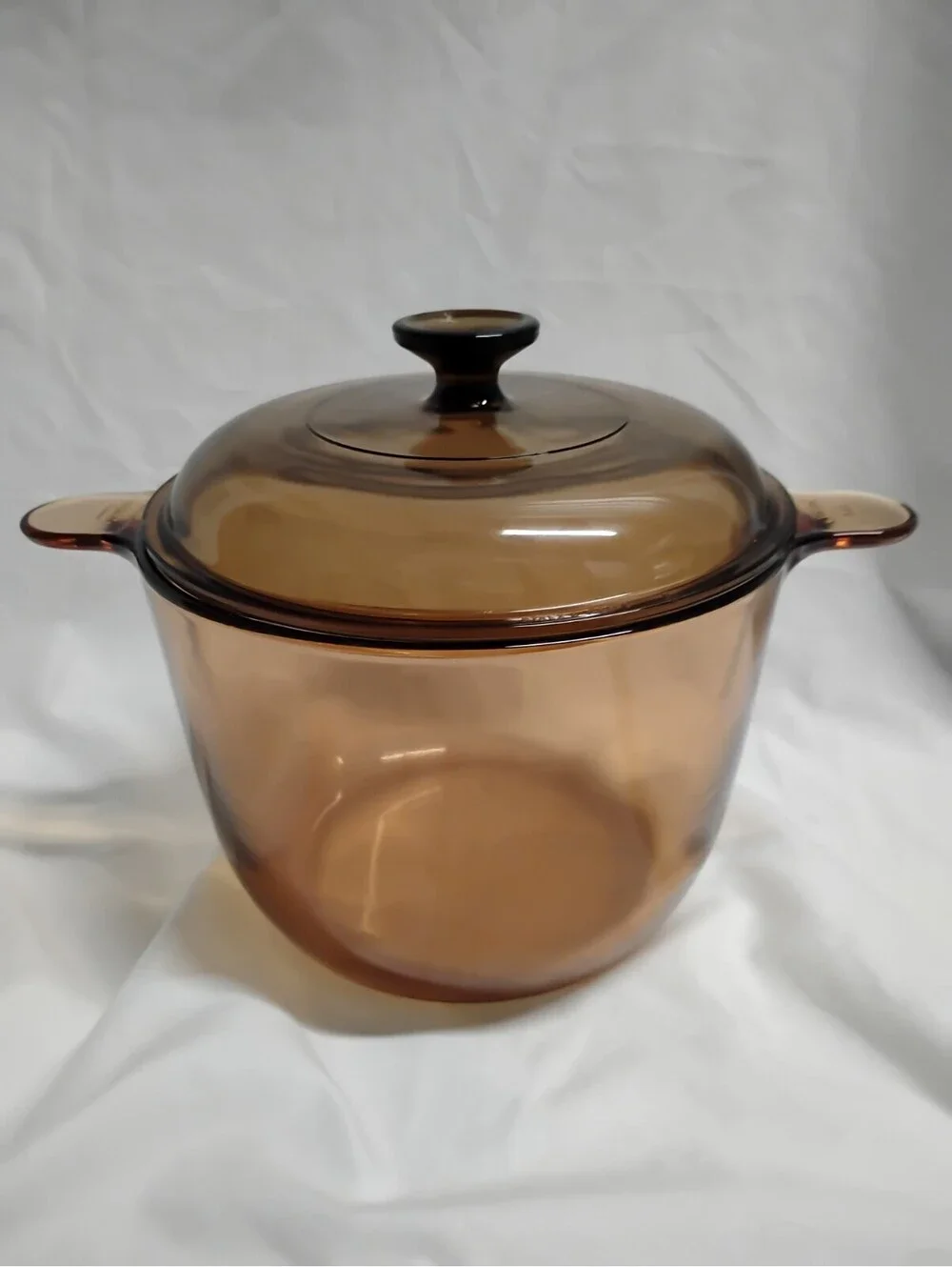 Vig 80S VISION WARE 3.5L AMBER Glass STOCK POT Dutch Oven w/ lid